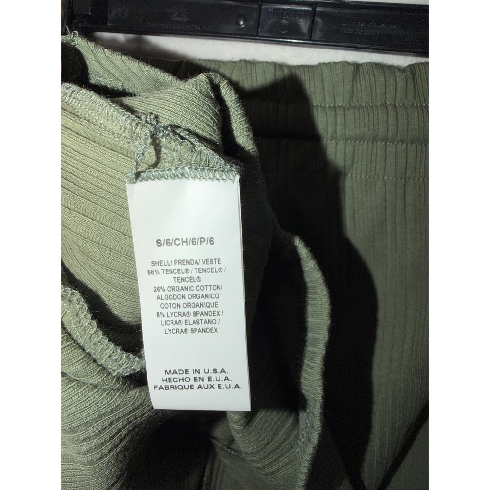Vitamin A Ribbed Knit Drawstring Lounge Shorts Olive Green S/CH/G/P/V - Picture 4 of 4